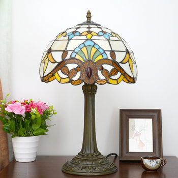 Τiffany λαμπτήρας τραπεζιού με βιτρά γυαλί, μεταλλικό σώμα, 220V, πιστοποιητικό 3C: 2020181001018976; κατάλληλο για τραπεζαρία, σαλόνι, μπαρ, γραφείο και υπνοδωμάτιο