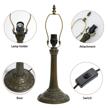 Τiffany λαμπτήρας τραπεζιού με βιτρά γυαλί, μεταλλικό σώμα, 220V, πιστοποιητικό 3C: 2020181001018976; κατάλληλο για τραπεζαρία, σαλόνι, μπαρ, γραφείο και υπνοδωμάτιο