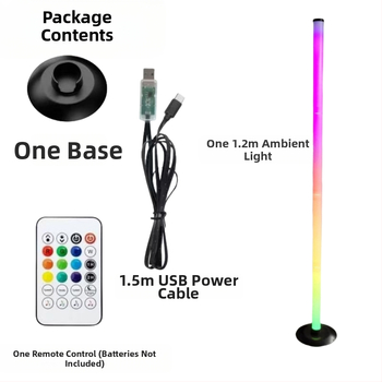 Φωτιστικό ατμόσφαιρας με ενεργοποίηση ήχου και έλεγχο μέσω εφαρμογής, τροφοδοσία USB, σχεδιασμένο για δάπεδο, μοντέλο 003