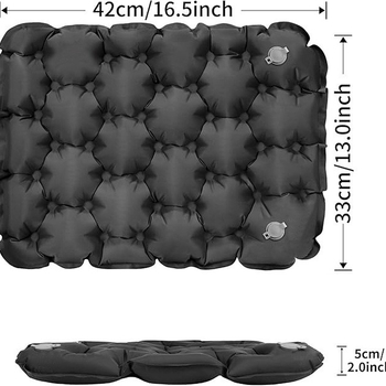 Φουσκωτή εξωτερική καθιστική μαξιλαροθήκη, φορητή και πτυσσόμενη, 41×33×5 cm, 200 g, μέγιστο φορτίο 100 kg, επιφάνεια από συνθετικό ύφασμα