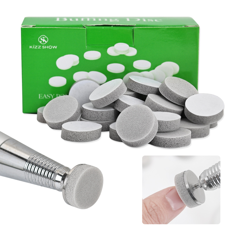 Spužvice za poliranje noktiju – visokoelastična spužva, mini stil, 50 komada, s brusnim štapićem