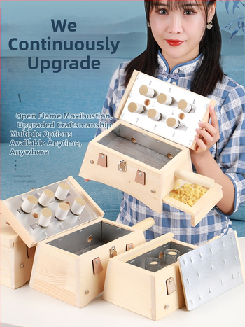 Дървена моксибуционна кутия с шест дупки, преносима за цялото тяло