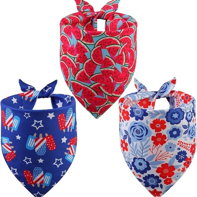 Prilagođeni trokutasti šal za kućne ljubimce s tiskom logotipa; Materijal: 100% pamuk i poliesterska mješavina; Pletenje: strojno tkanje ravne strukture; Obrada: ispis; Kategorija: trokutasti šal; Stil: hip-hop