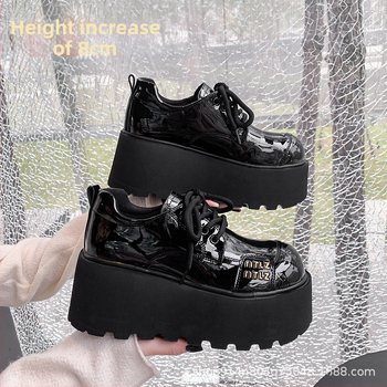 Ženske Mary Jane loaferice s platformom, PU gornji dio, okrugli vrh, platforma 6–8 cm, gumena potplata