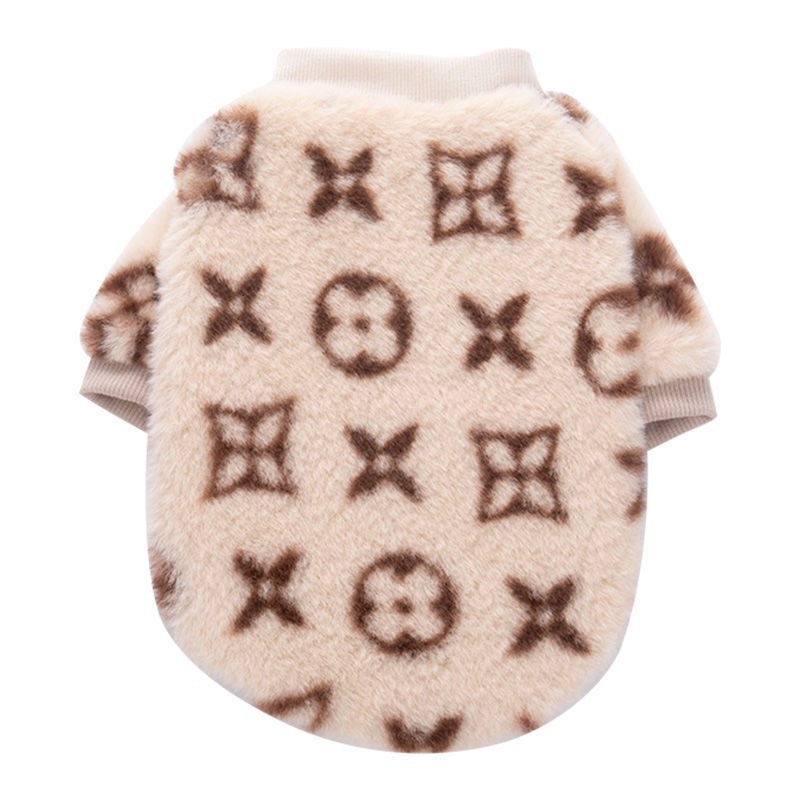 Palton pentru câini și pisici – imprimeu leopard, material pluș, unisex, stil lejer