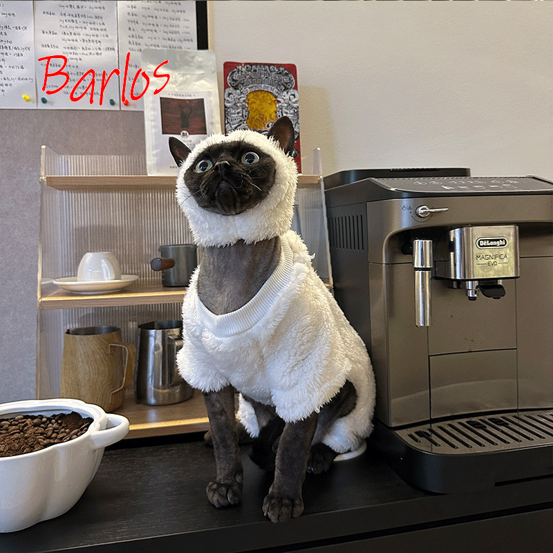 Odjeća za četveronožne kućne ljubimce za mačke Sphynx/Devon – crtani stil, zecje krzno, unisex, PAIIJRY