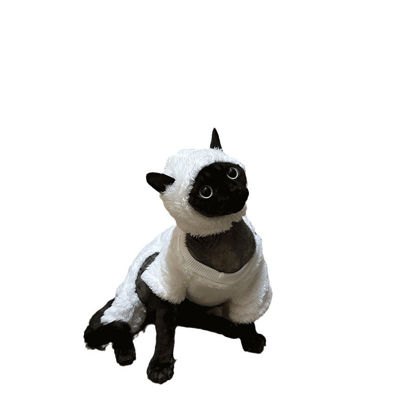 Odjeća za četveronožne kućne ljubimce za mačke Sphynx/Devon – crtani stil, zecje krzno, unisex, PAIIJRY