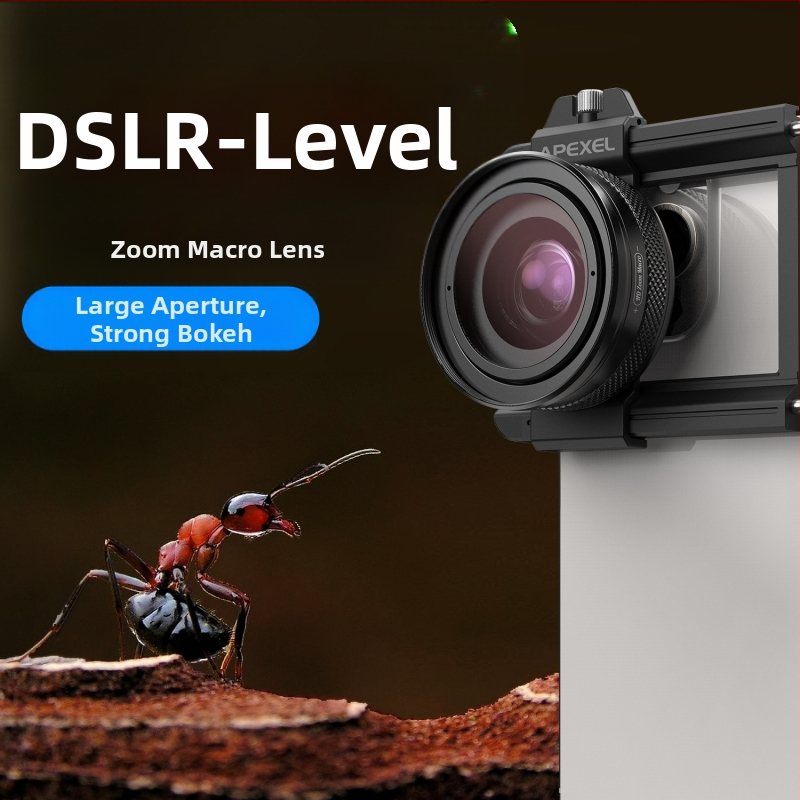 APEXEL APL-ZM100FL26 Ārējais Makro Objektīvs Mobilajam Telefonam ar Iebūvētu Pildgaismu (Zīmols: APEXEL; Modelis: APL-ZM100FL26; Kategorija: Makro Objektīvs Mobilajam Telefonam; Apgaismojums: Iebūvēts Pildgaismas Avots)