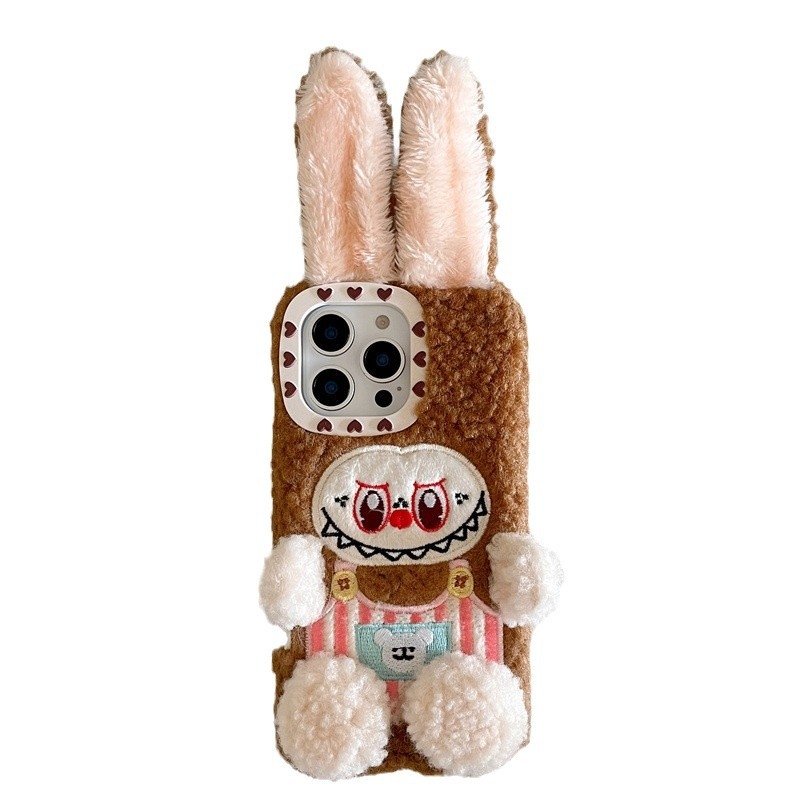 Pllős plüss iPhone tok 11–14 sorozathoz (beleértve Pro/Max) – TPU keret, leesés elleni védelem, 3D plüss kivitelezés, kompatibilis az iPhone 11, 12, 12 Pro/Max, 13, 13 Pro/Max, 14, 14 Pro/Max