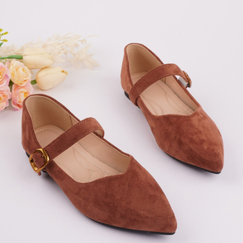 Mary Jane ženske cipele s oštrim nosom, kaišem s kopčom i niskom petom