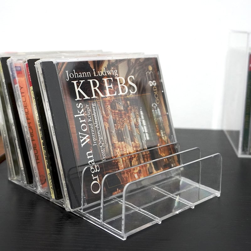 Átlátszó akril CD-díszítő állvány asztalhoz, 6 réteg, több rekesz