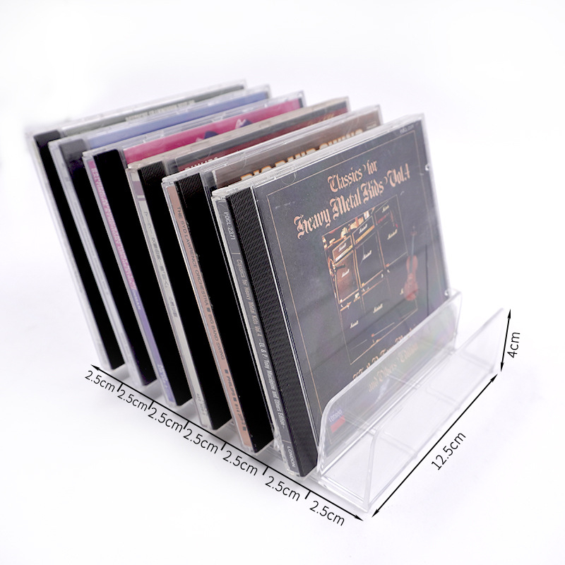 Átlátszó akril CD-díszítő állvány asztalhoz, 6 réteg, több rekesz