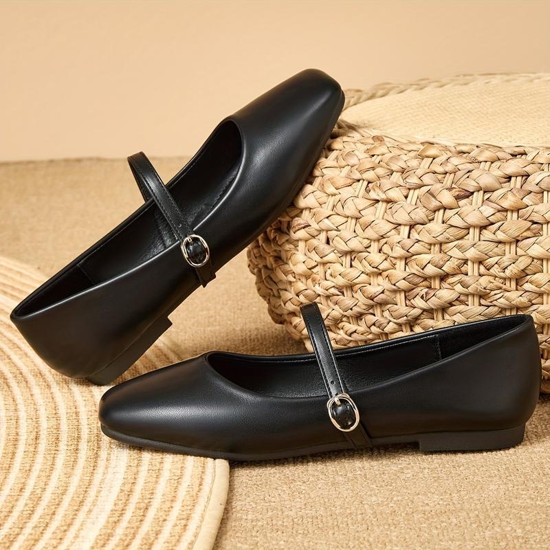 Женски сандали с една презрамка, без връзки, горна част от топ-грейн кожа, нисък клин, подметка от гума пяна