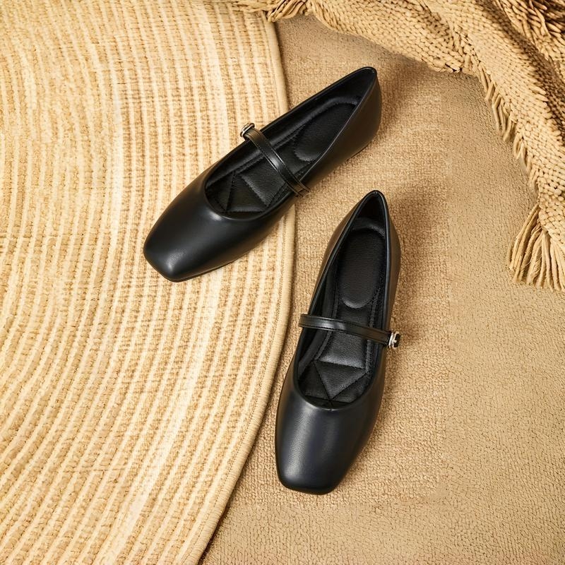 Женски сандали с една презрамка, без връзки, горна част от топ-грейн кожа, нисък клин, подметка от гума пяна