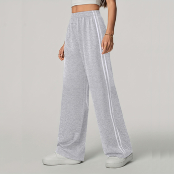 Γυναικείες αθλητικές παντελόνες με ίσια γραμμή, ψηλή μέση, άνετη εφαρμογή, μακριές, 95% πολυεστέρας, ιαπωνοκορεατικό casual στυλ