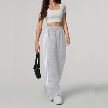 Γυναικείες αθλητικές παντελόνες με ίσια γραμμή, ψηλή μέση, άνετη εφαρμογή, μακριές, 95% πολυεστέρας, ιαπωνοκορεατικό casual στυλ