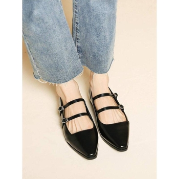 Παπούτσια Mary Jane, με μία λουρίδα, Άνω μέρος από Δέρμα Top Grain, Σόλα από αφρώδες καουτσούκ, Χαμηλό κλινοειδές τακούνι, Ιαπωνικό στυλ, Διασυνοριακή εξαγωγή