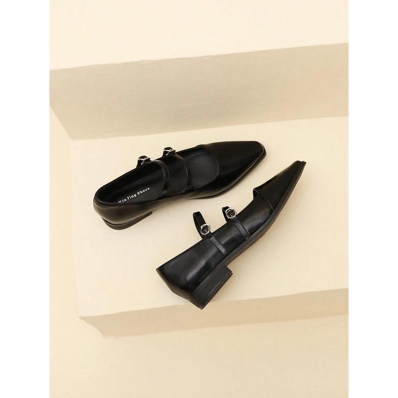 Обувки Мери Джейн, с една каишка, Горна част: кожа топ-грейн, Подметка: гума-пяна, Нисък клиновиден ток, Японски стил, Износ за чужбина