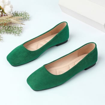 Sieviešu platās kurpes ar kvadrātveida purnu – PU iekšējā odere, gumijas zole, zems papēdis, ikdienas valkāšanai