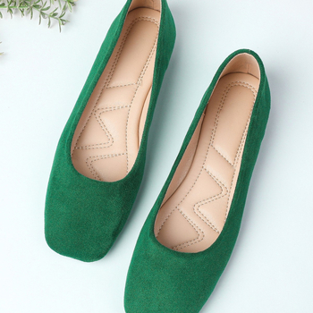 Sieviešu platās kurpes ar kvadrātveida purnu – PU iekšējā odere, gumijas zole, zems papēdis, ikdienas valkāšanai