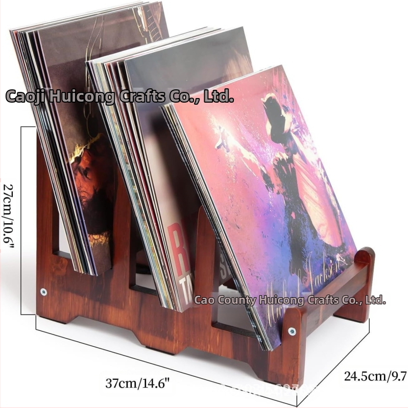 Дървен дисплей рафт – Марка Hc, модел 25-6211, код F-6211, Прост модерен стил, Съхранение за записи, CD и фотоалбуми