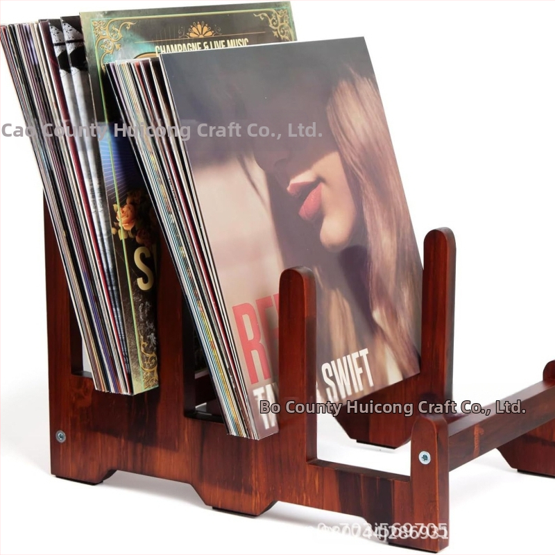 Raft din lemn pentru afișare – Brand Hc, Model 25-6211, Cod F-6211, Stil simplu modern, Spațiu de stocare pentru înregistrări, CD-uri și albume foto