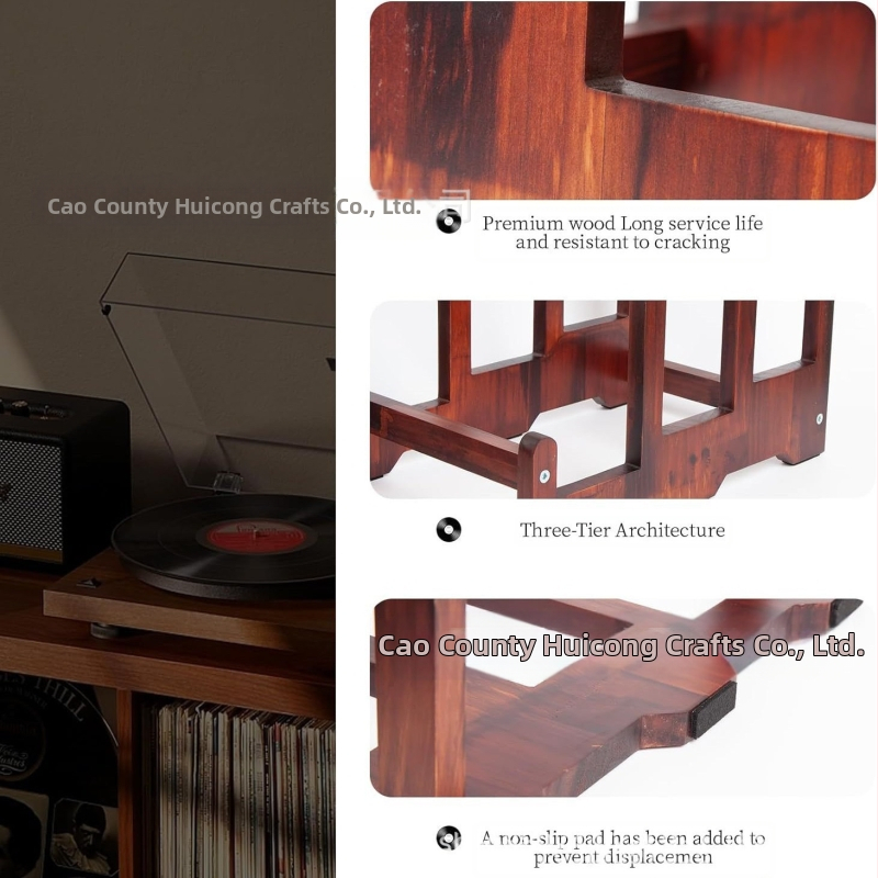 Дървен дисплей рафт – Марка Hc, модел 25-6211, код F-6211, Прост модерен стил, Съхранение за записи, CD и фотоалбуми