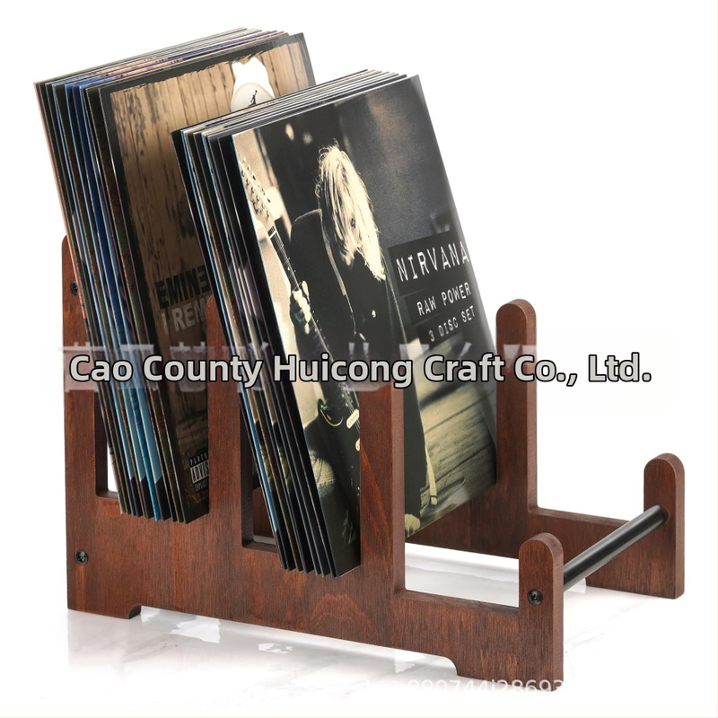 Дървен дисплей рафт – Марка Hc, модел 25-6211, код F-6211, Прост модерен стил, Съхранение за записи, CD и фотоалбуми