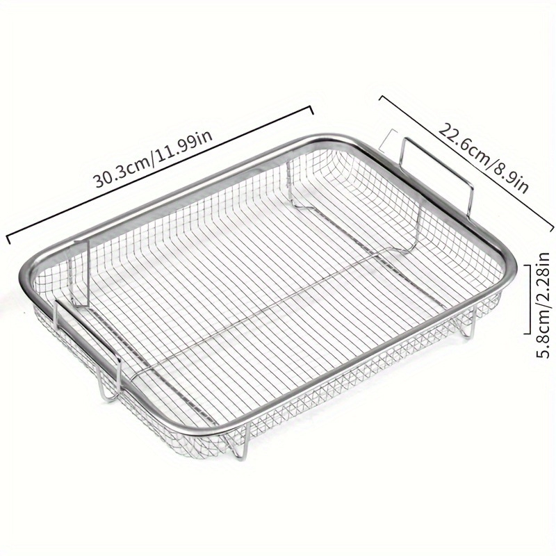 Košara za BBQ od nehrđajućeg čelika, četvrtasta grill tava, polirana površina, lako se čisti