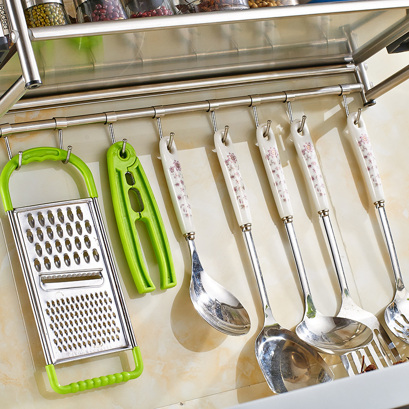 Стоманен стенен рафт за микровълнова печка, неръждаема стомана, кухненски организатор, модерен минималистичен стил