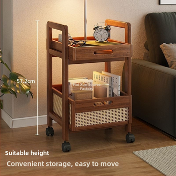 6-szintes bambusz tárolópolc kerékkel a nappaliba