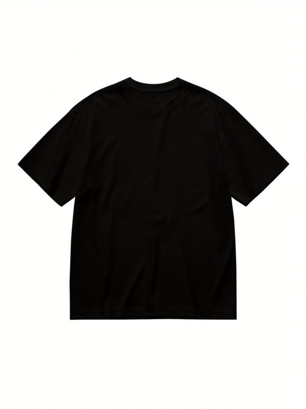 Kokvilnas T-krekls ar apdrukas, apaļš kakls, īsas piedurknes, brīvā piegriezuma, unisex