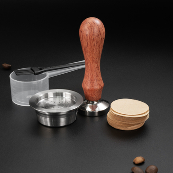 Nerūsējošā tērauda kafijas filtrs ar filtrēšanas papīra komplektu, saderīgs ar Lavazza Mio kafijas automātu