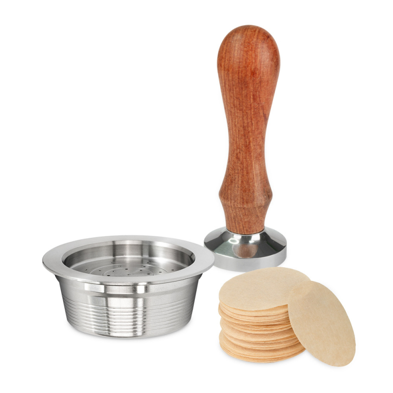 Nerūsējošā tērauda kafijas filtrs ar filtrēšanas papīra komplektu, saderīgs ar Lavazza Mio kafijas automātu