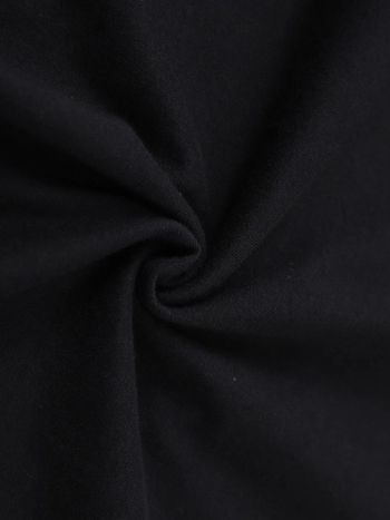 Μπλούζα από βαμβάκι με εκτυπωμένο μοτίβο, στρογγυλή λαιμόκοψη, κοντά μανίκια, φαρδιά γραμμή