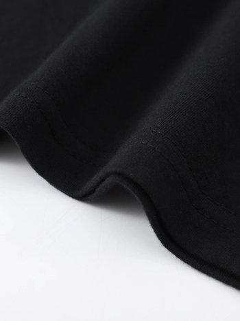 Μπλούζα από βαμβάκι με εκτυπωμένο μοτίβο, στρογγυλή λαιμόκοψη, κοντά μανίκια, φαρδιά γραμμή