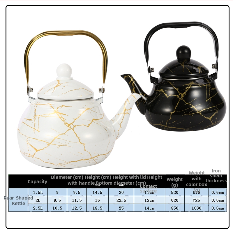 Emajlirani čajnik, kineski stil, ručno oslikana površina