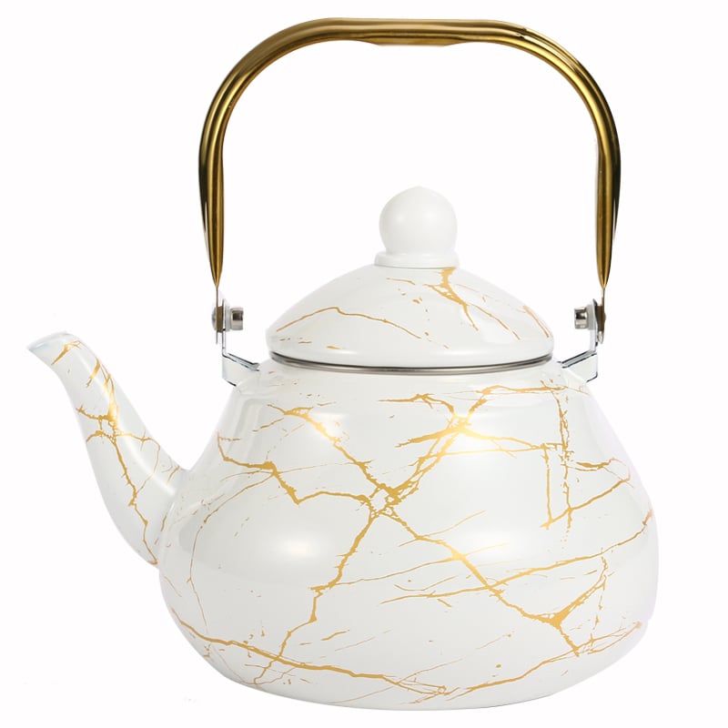 Emajlirani čajnik, kineski stil, ručno oslikana površina