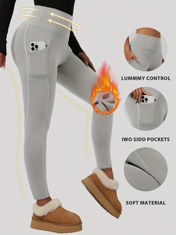 Леггинси за йога, Chenille-спандекс смес, двустранно флисово подплътване, капри дължина, свободен стил, средна плътност, пролет 2025