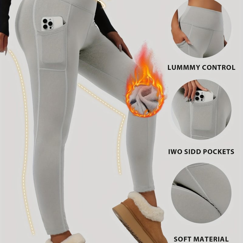 Леггинси за йога, Chenille-спандекс смес, двустранно флисово подплътване, капри дължина, свободен стил, средна плътност, пролет 2025