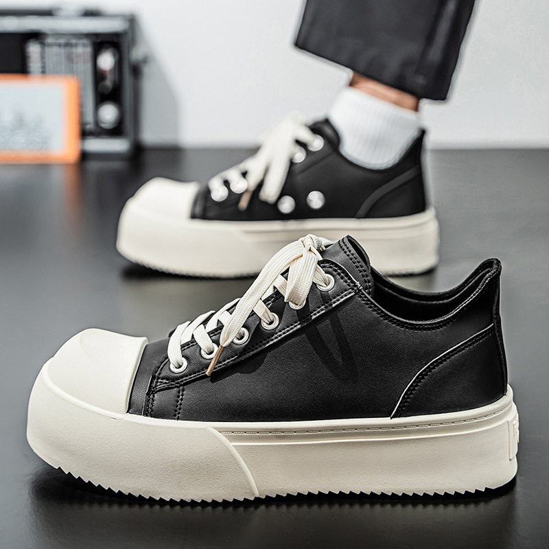 Vīriešu kedas: apaļš purns, virsma no mākslīgā PU, zems potītes augstums, šņorēšana, tīklveida odere