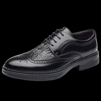 Unisex Παπούτσια Oxford με Wing Tip Brogue μοτίβο, δερμάτινο καπάκι δακτύλου, PU άνω
