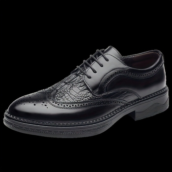 Unisex Παπούτσια Oxford με Wing Tip Brogue μοτίβο, δερμάτινο καπάκι δακτύλου, PU άνω