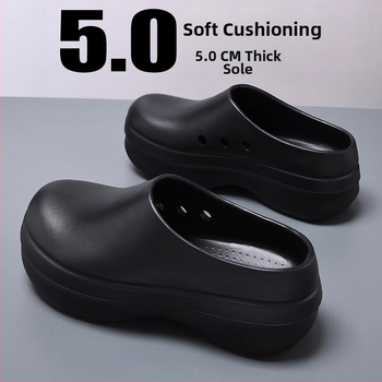 Férfi EVA szakács cipő — vastag csúszásmentes, vízálló és olajálló talp, injektált kivitel, nyár 2025