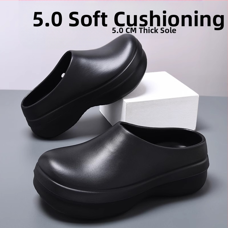 Pánske EVA kuchárske topánky — hrubá protišmyková, vodeodolná a olejodolná podrážka, injekčne lisovaná konštrukcia, leto 2025