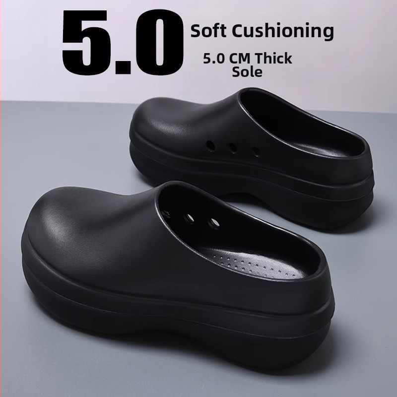 Férfi EVA szakács cipő — vastag csúszásmentes, vízálló és olajálló talp, injektált kivitel, nyár 2025