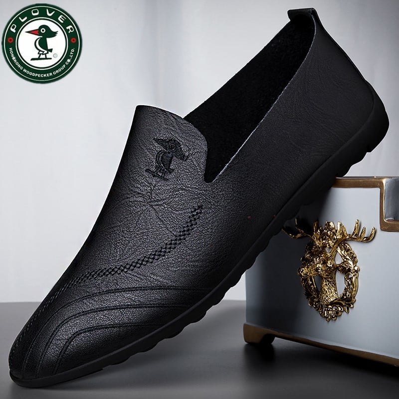 PLOVER Férfi Elegáns Bőr Cipő — Légáteresztő, Csúszásmentes, Magas felső rész, Gumitalp, Másodlagos réteg marhabőrből
