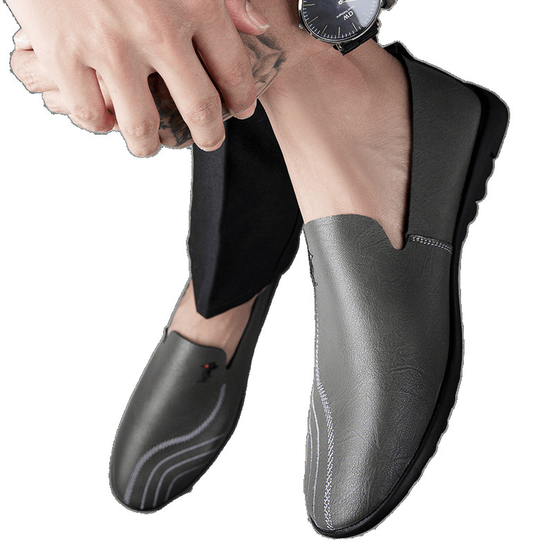 PLOVER Férfi Elegáns Bőr Cipő — Légáteresztő, Csúszásmentes, Magas felső rész, Gumitalp, Másodlagos réteg marhabőrből