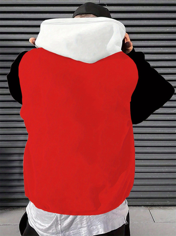 Kapucēta flīsa jaka ar 3D digitālo Ziemassvētku apdruku, Modal fleece audums, ultra īss garums