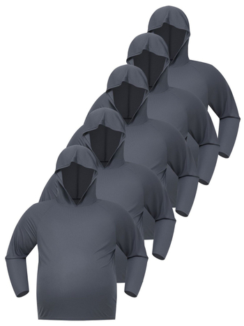 Férfi kapucnis hosszú Ujjú sportos póló gyorsan száradó, légáteresztő poliészterből (Poliészter; Hosszú ujjú; Kapucni; Gyorsan száradó; Légáteresztő)